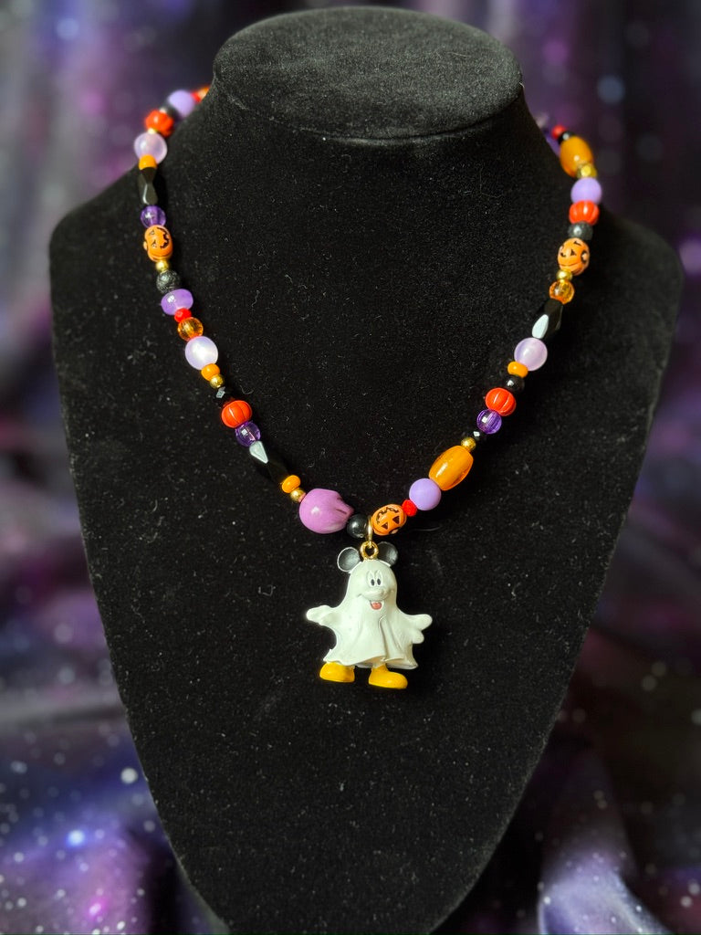 Ghost Mickey Halloween Necklace