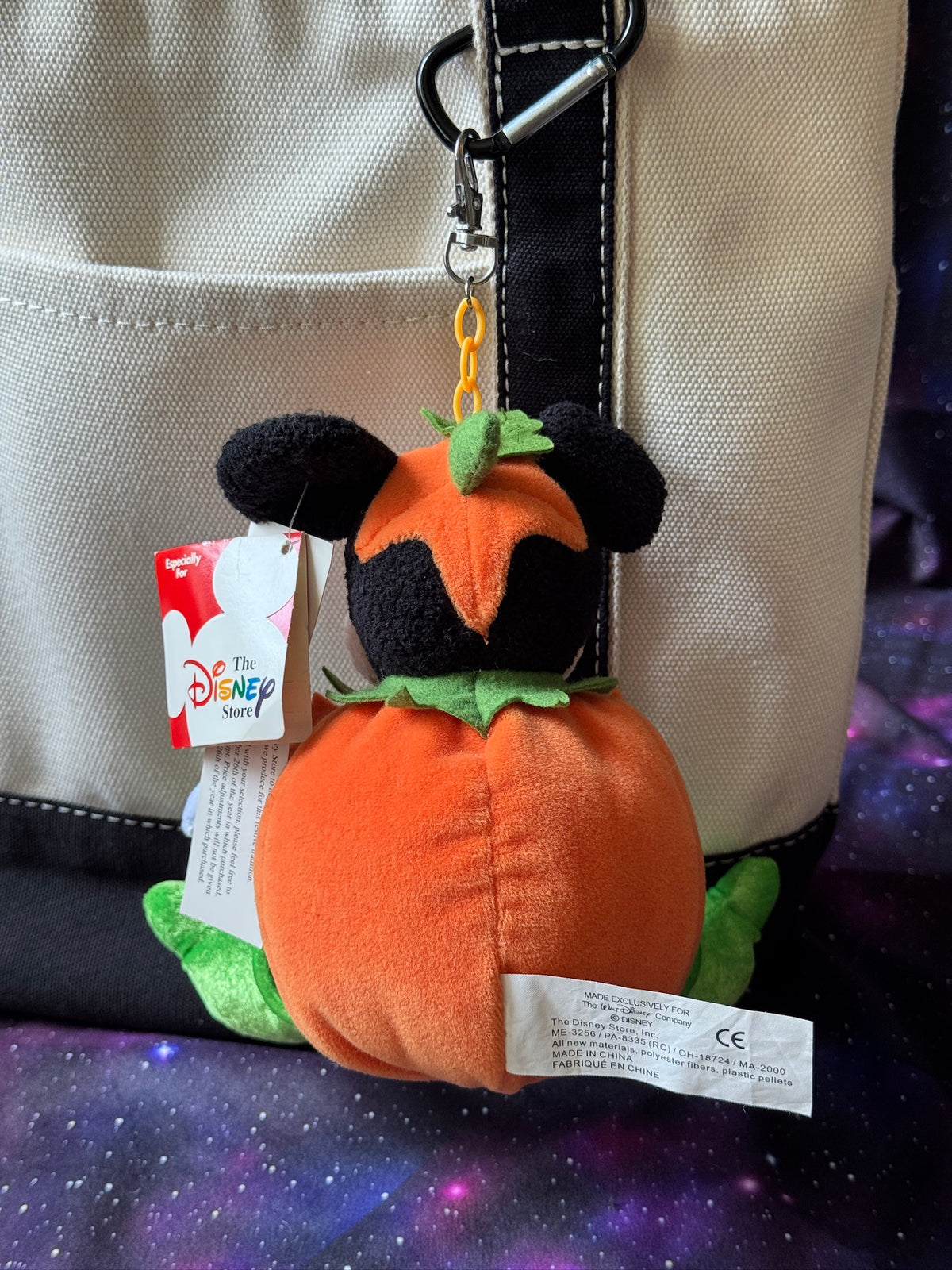 Pumpkin Mickey-Inspired Plush Bag Charm