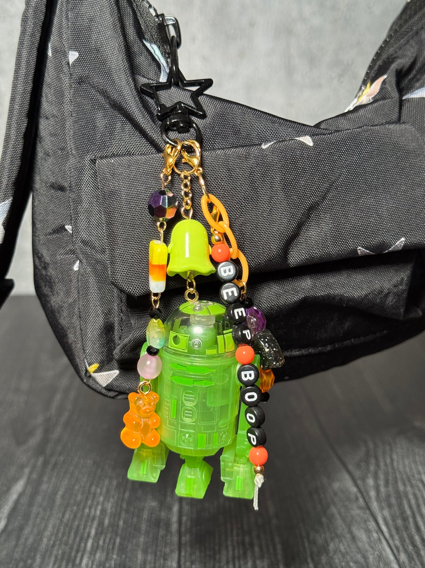 Green Ghost Droid Bag Charm