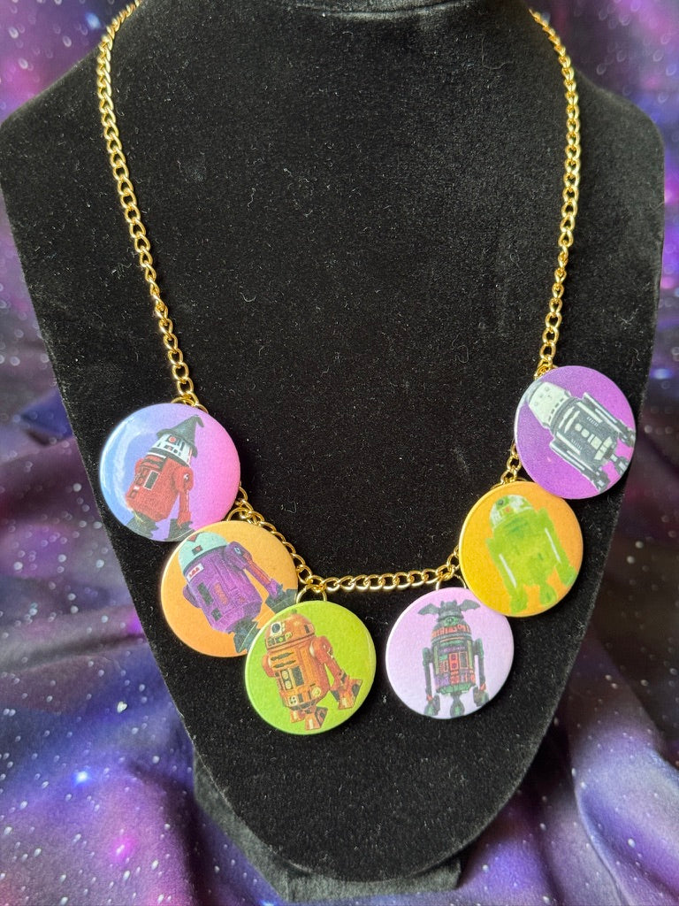 PROTOTYPE Halloween Droid Button Necklace