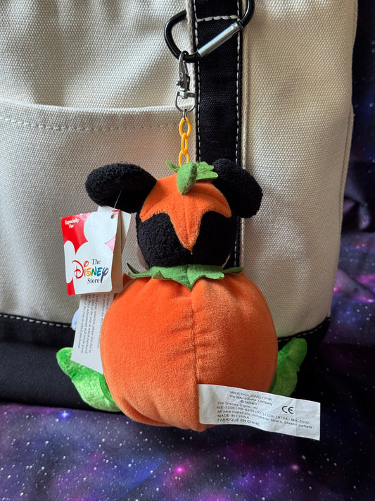 Pumpkin Mickey-Inspired Plush Bag Charm