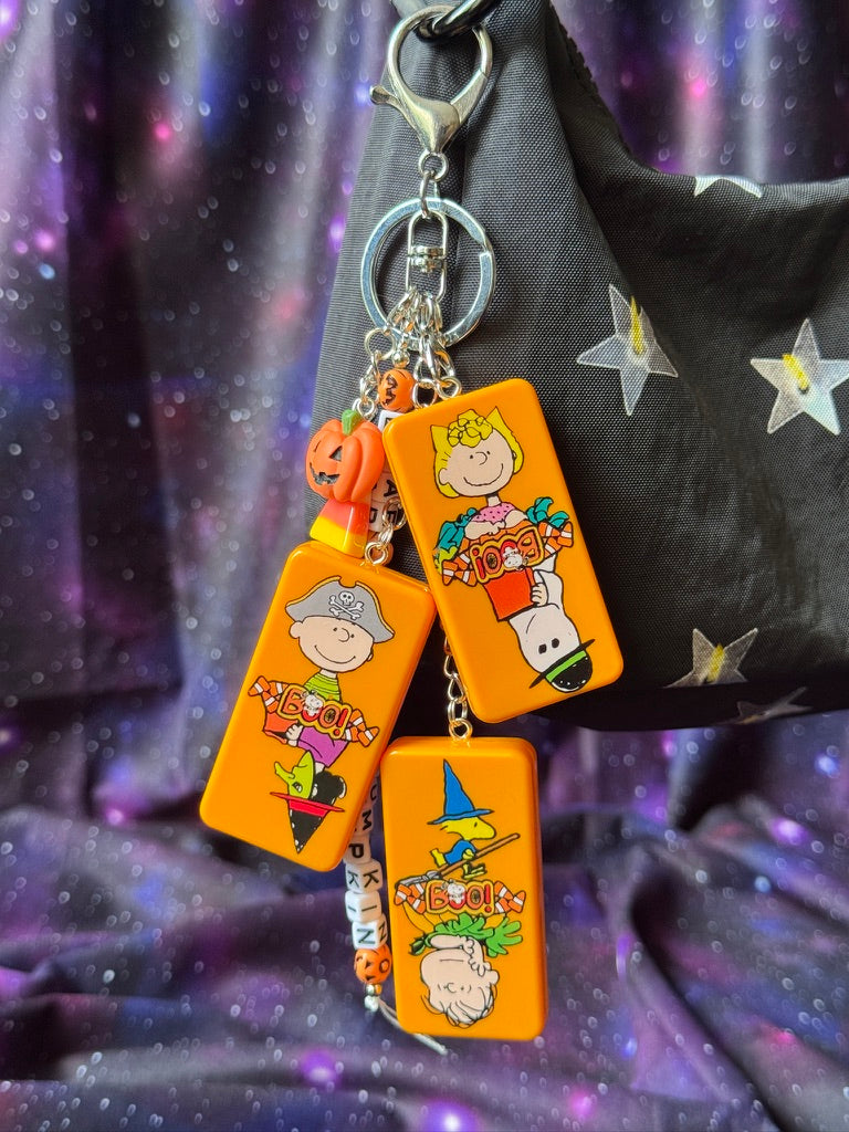 Great Pumpkin Dominoes Bag Charms - Silver Findings